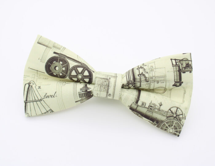 Vintage Invention Blueprint Bowtie & Faux Pocket Square - Image 4
