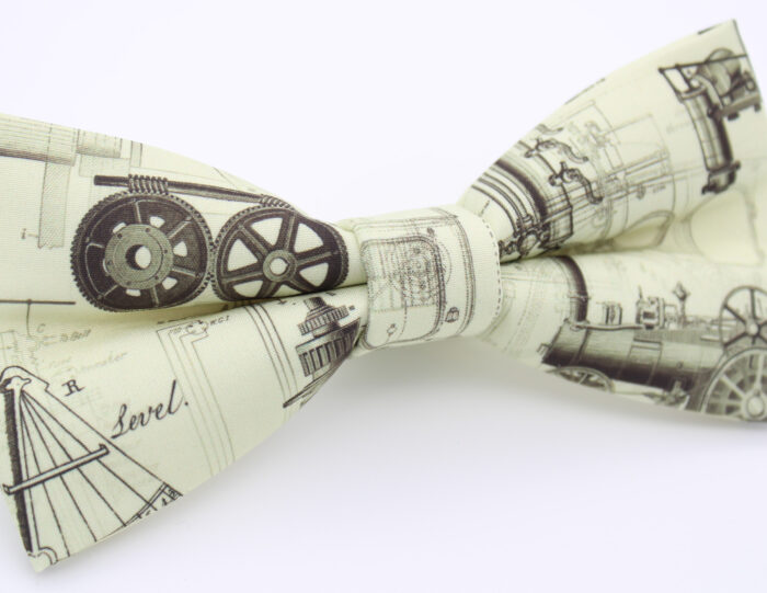 Vintage Invention Blueprint Bowtie & Faux Pocket Square - Image 5