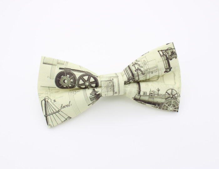 Vintage Invention Blueprint Bowtie & Faux Pocket Square - Image 2