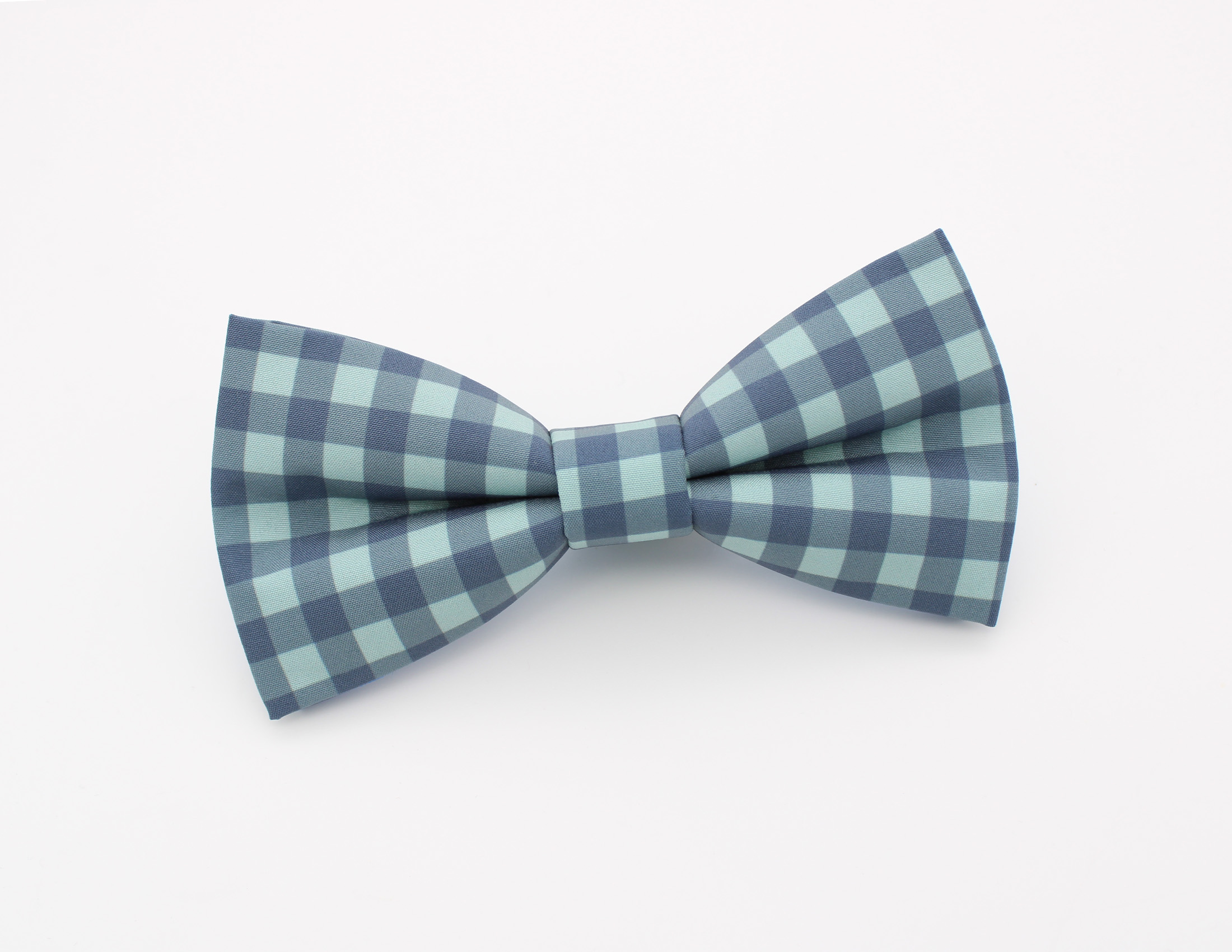 Blue Gingham Bowtie & Faux Pocket Square - Image 2