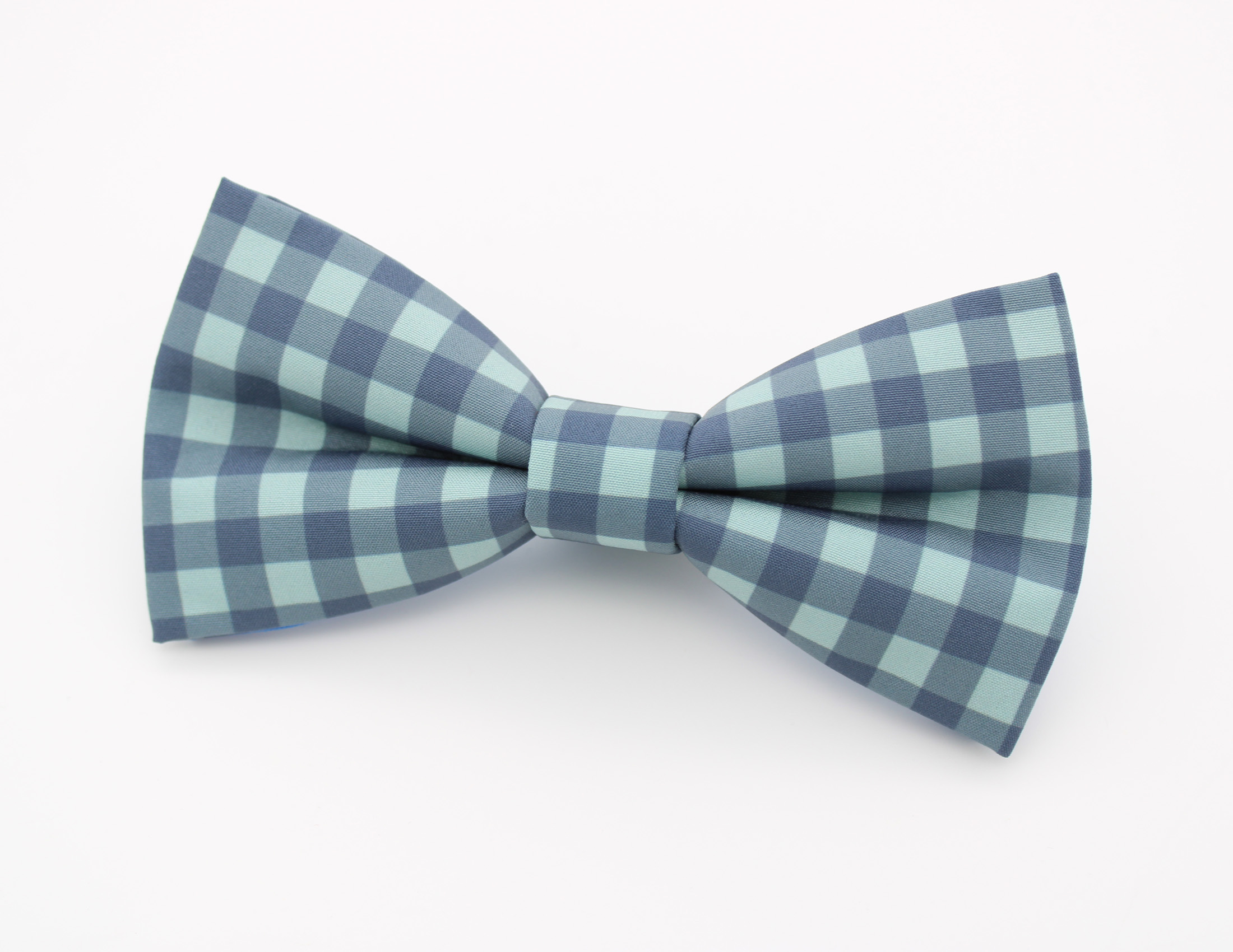 Blue Gingham Bowtie & Faux Pocket Square - Image 4
