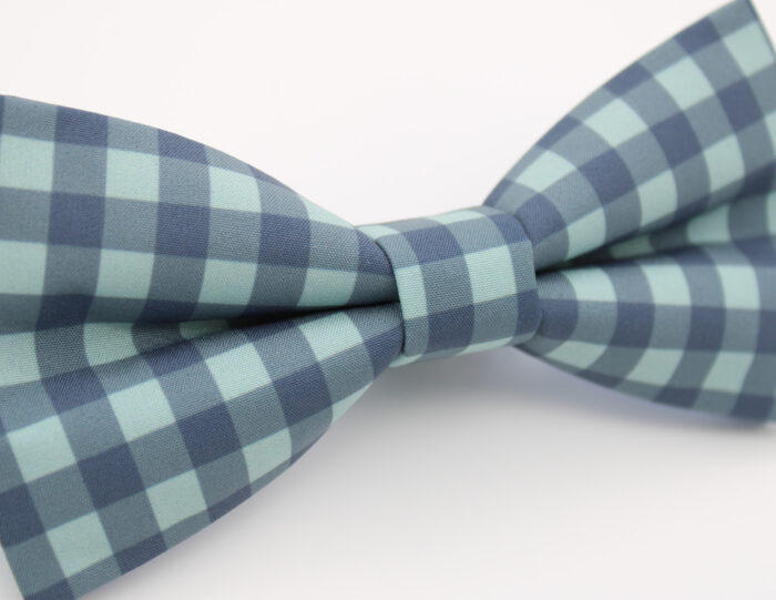 Blue Gingham Bowtie & Faux Pocket Square - Image 5
