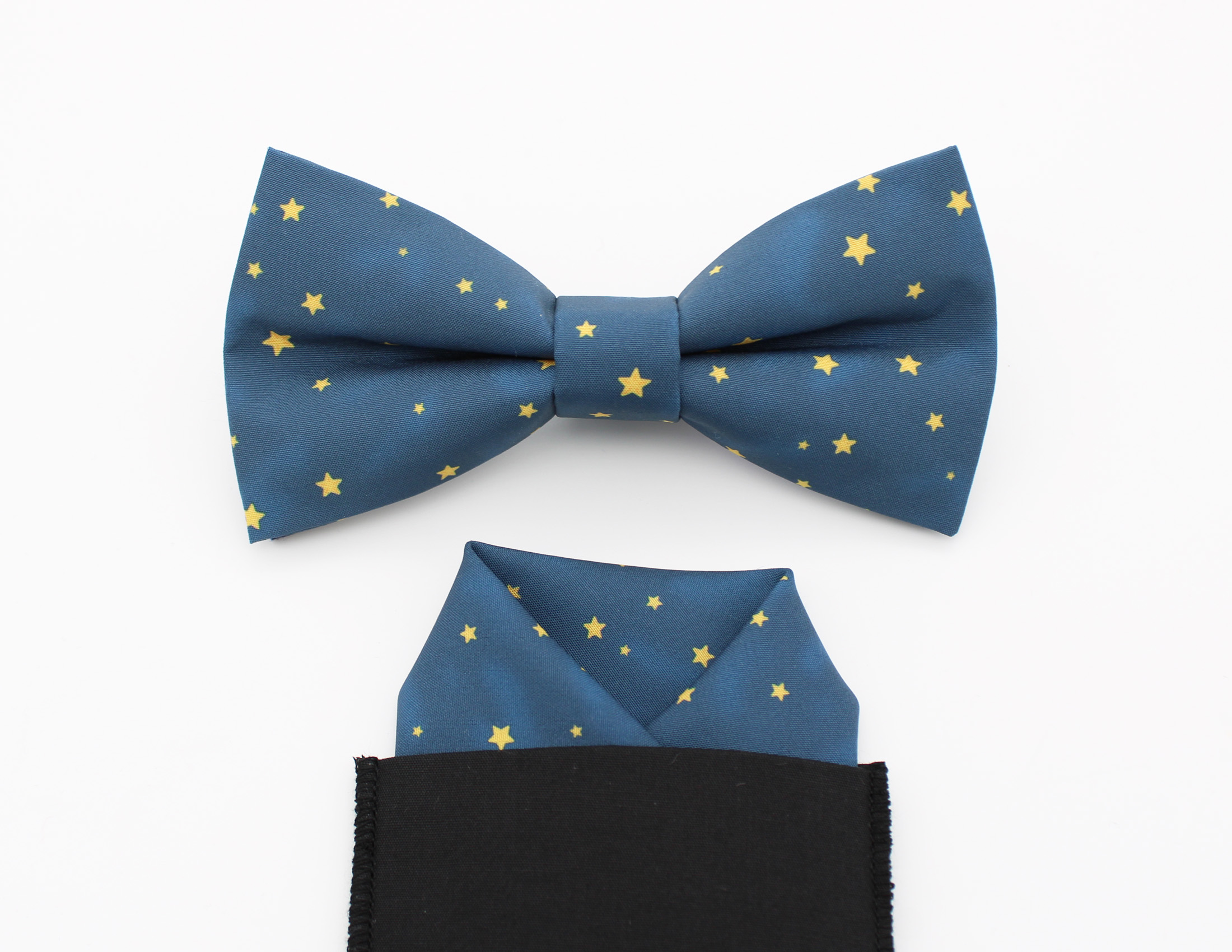 Starry Night Bowtie & Faux Pocket Square - Image 3