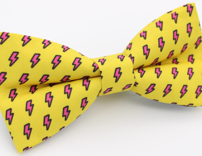 Yellow & Pink Lightning Bolt Bowtie - Image 4