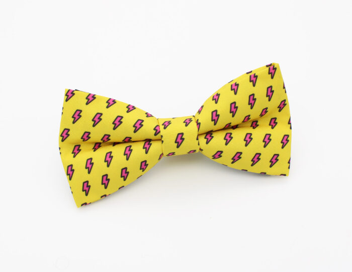 Yellow & Pink Lightning Bolt Bowtie - Image 2