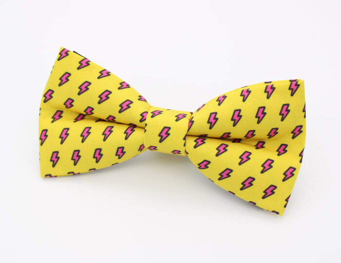 Yellow & Pink Lightning Bolt Bowtie - Image 3