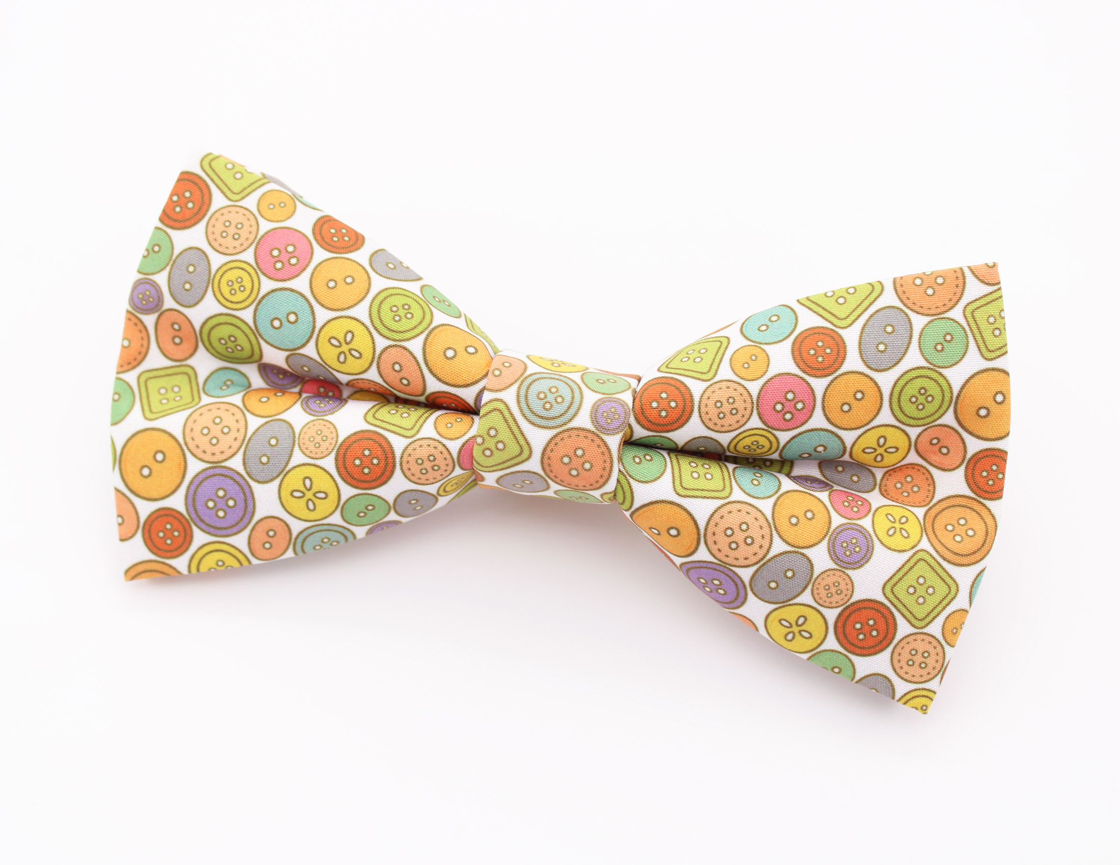 Colorful Button Print Bowtie & Faux Pocket Square - Image 4
