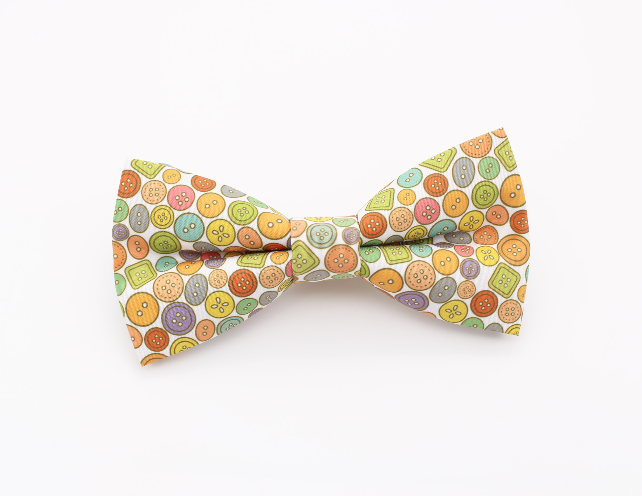 Colorful Button Print Bowtie & Faux Pocket Square - Image 2