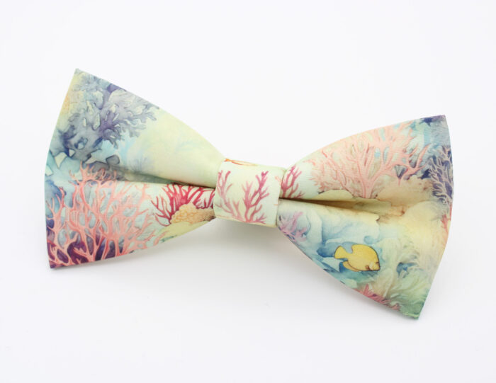 Coral Reef Print Bowtie & Faux Pocket Square - Image 6