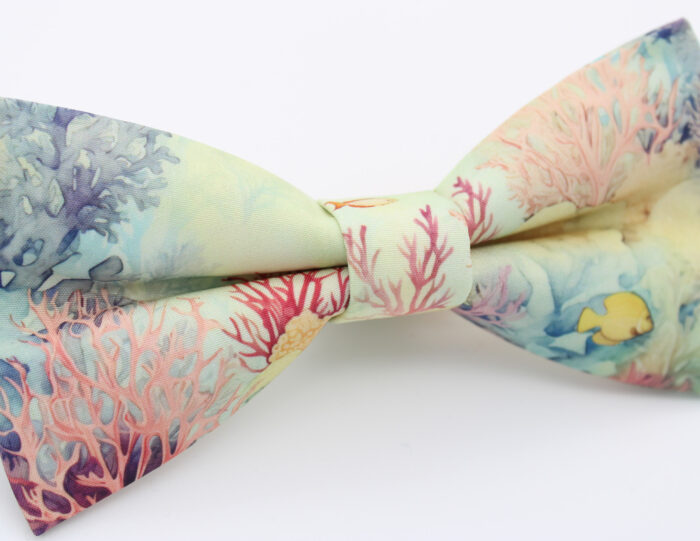 Coral Reef Print Bowtie & Faux Pocket Square - Image 7