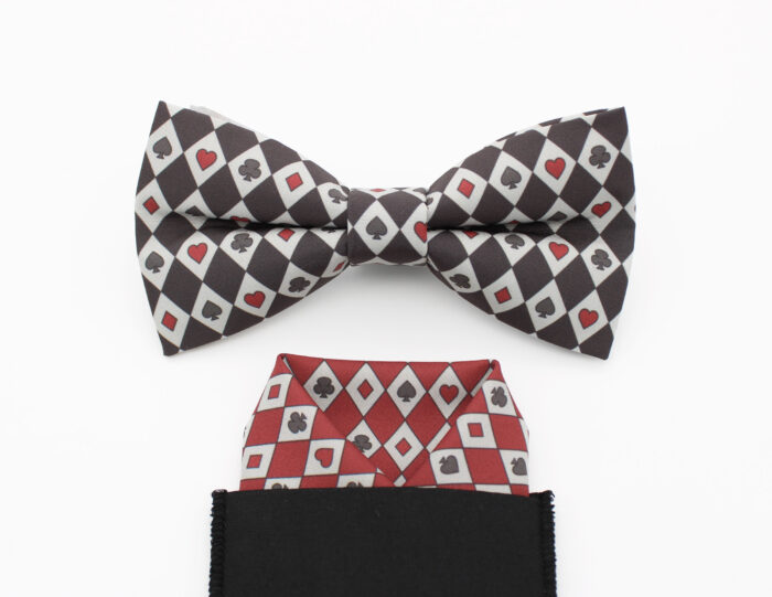 Grey Playing Card Suit Bowtie - Image 3