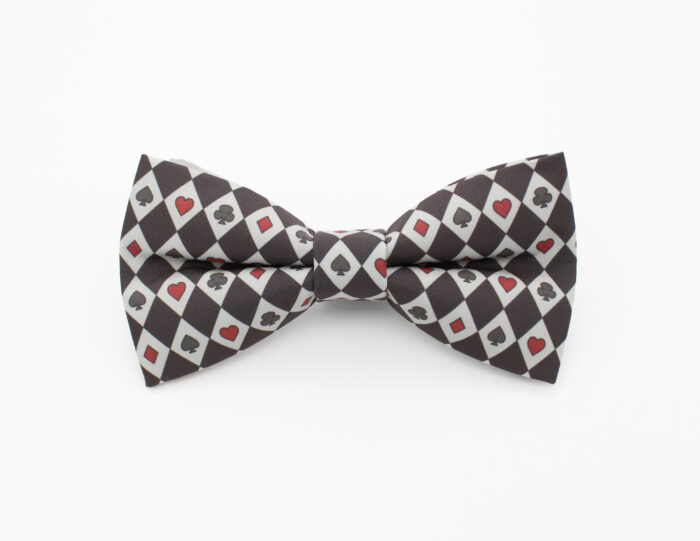 Grey Playing Card Suit Bowtie