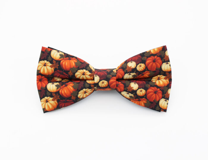 Pumpkin Print Bowtie & Faux Pocket Square