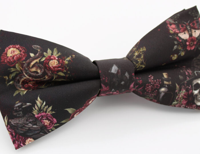 Dark Gothic Floral Bowtie - Image 3