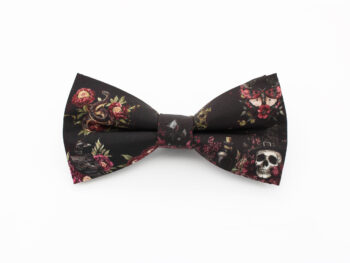 Dark Gothic Floral Bowtie