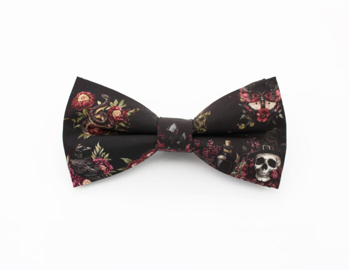 Dark Gothic Floral Bowtie
