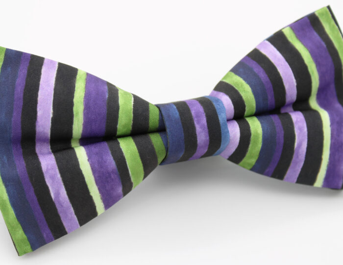 Purple and Green Striped Bowtie - Image 7