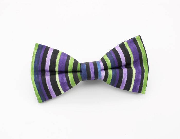 Purple and Green Striped Bowtie - Image 6