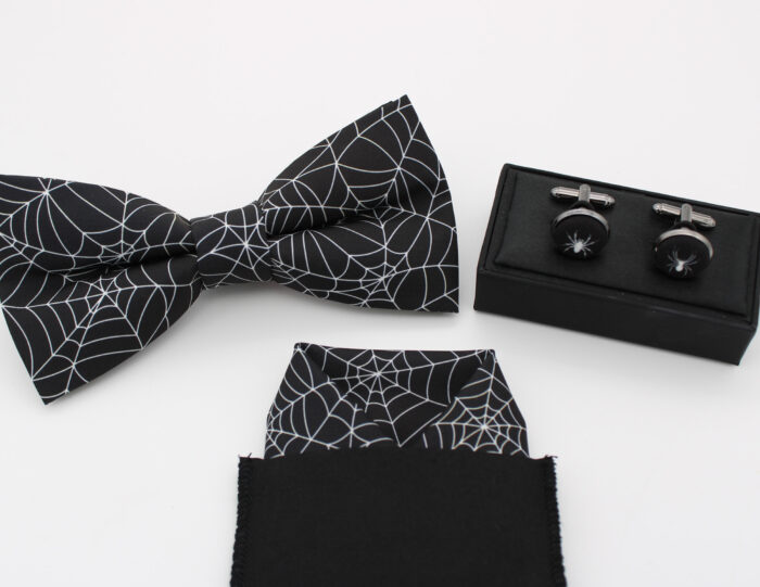 Black Spiderweb Bowtie Set - Image 6