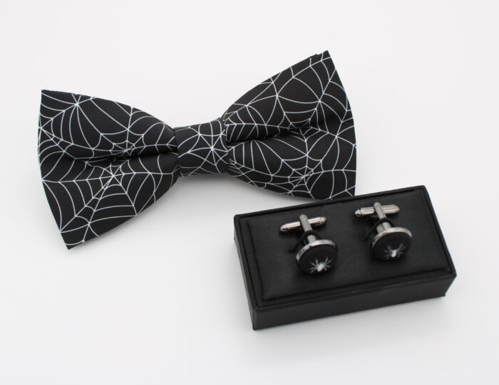 Black Spiderweb Bowtie Set - Image 4