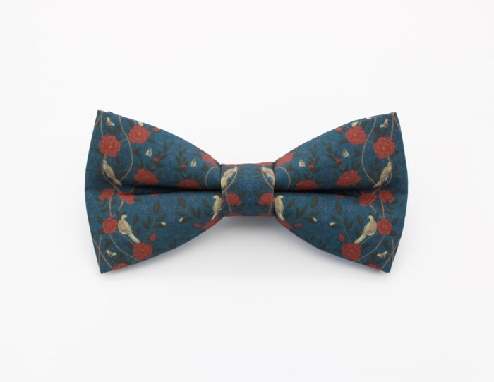 Vintage Teal Floral Bowtie