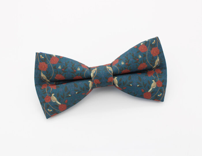 Vintage Teal Floral Bowtie - Image 2