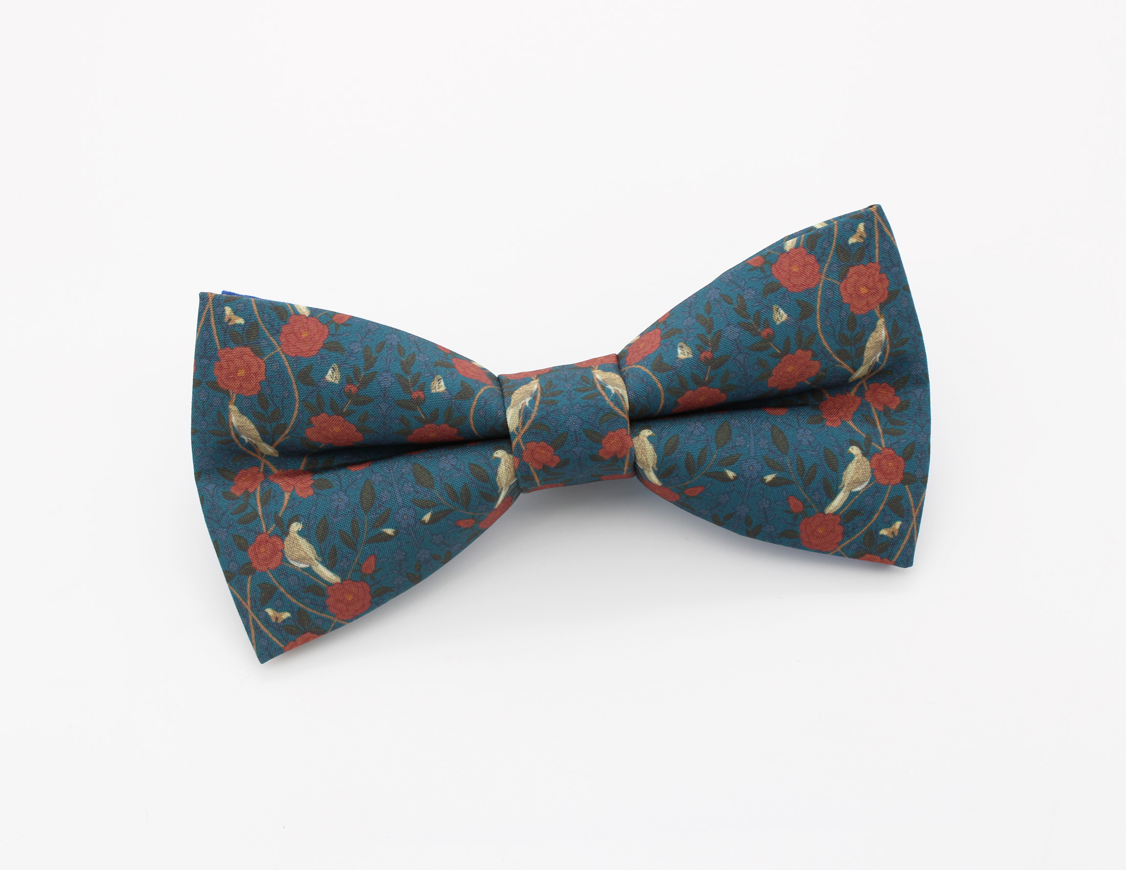 Vintage Teal Floral Bowtie - Image 2