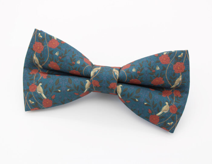 Vintage Teal Floral Bowtie - Image 3