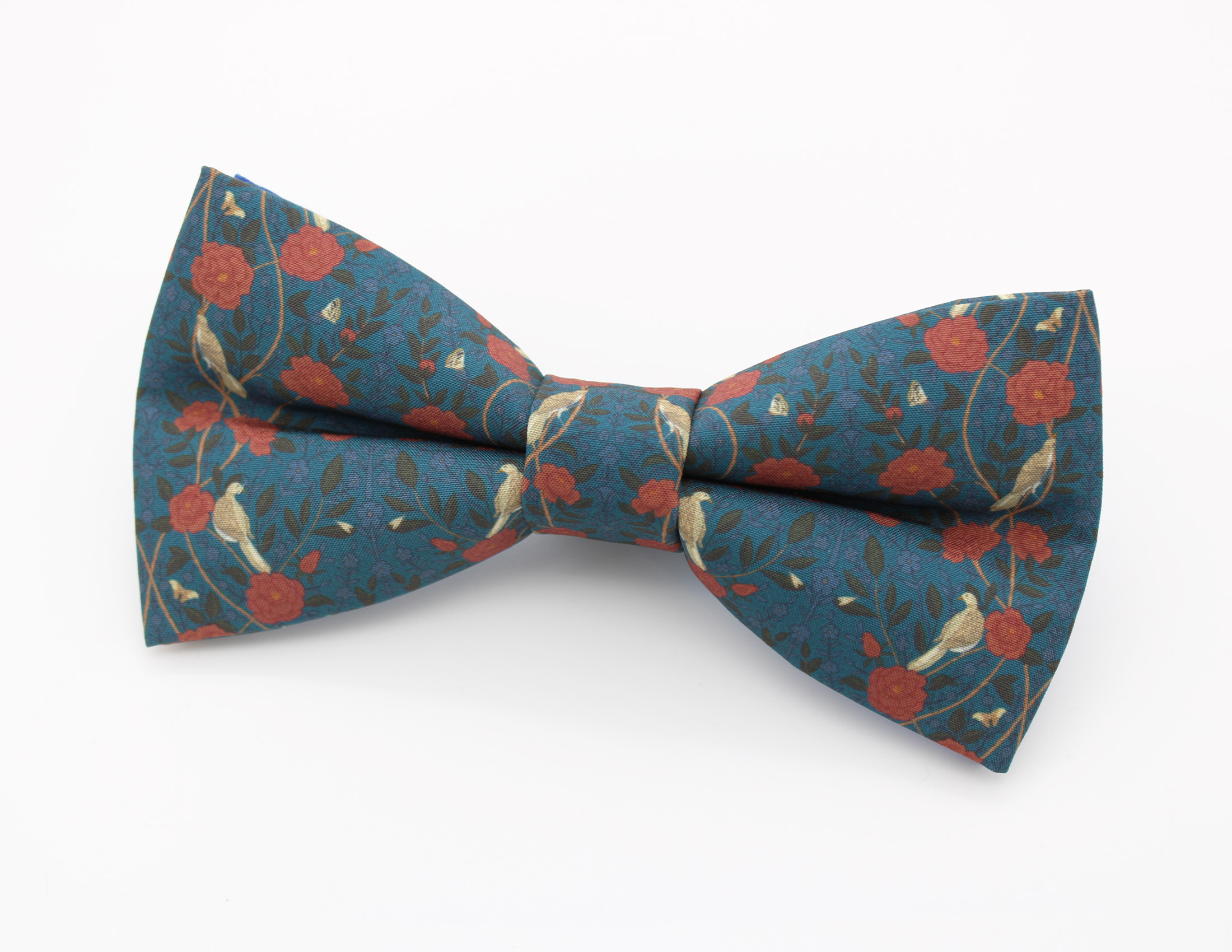 Vintage Teal Floral Bowtie - Image 3