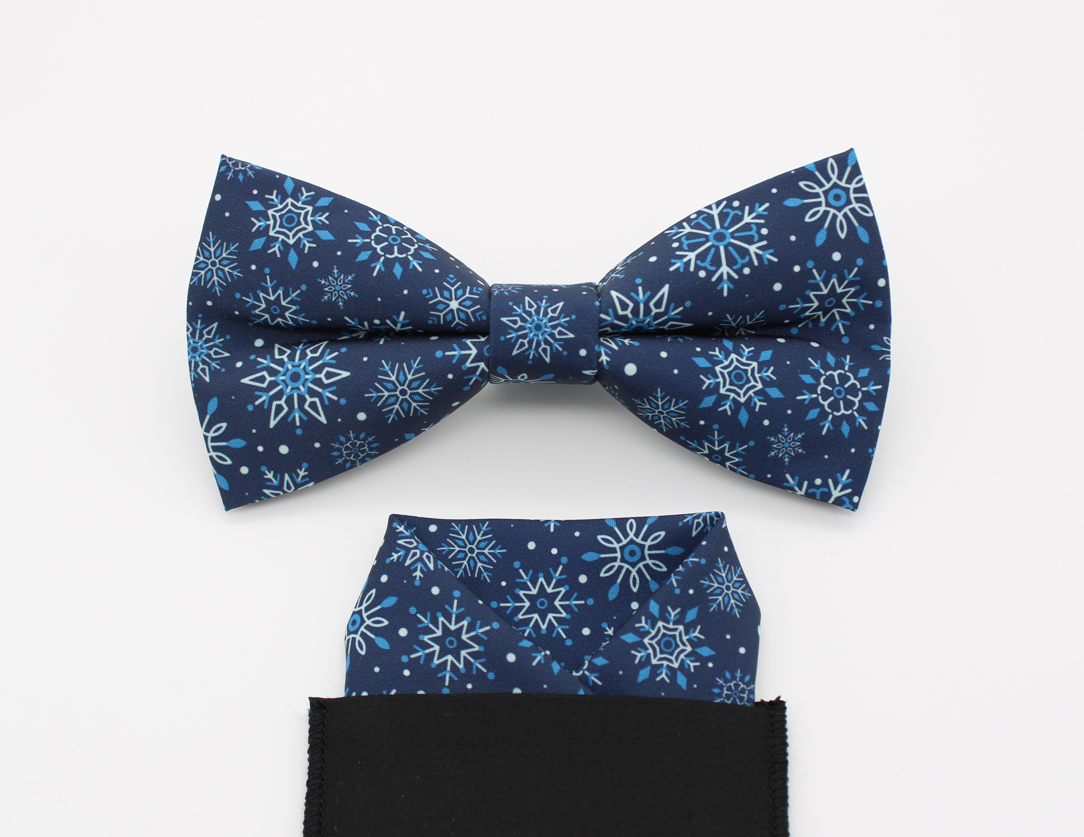 Navy Blue Snowflake Bowtie - Image 5