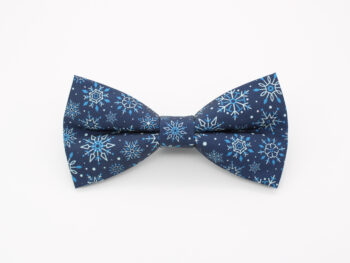 Navy Blue Snowflake Bowtie