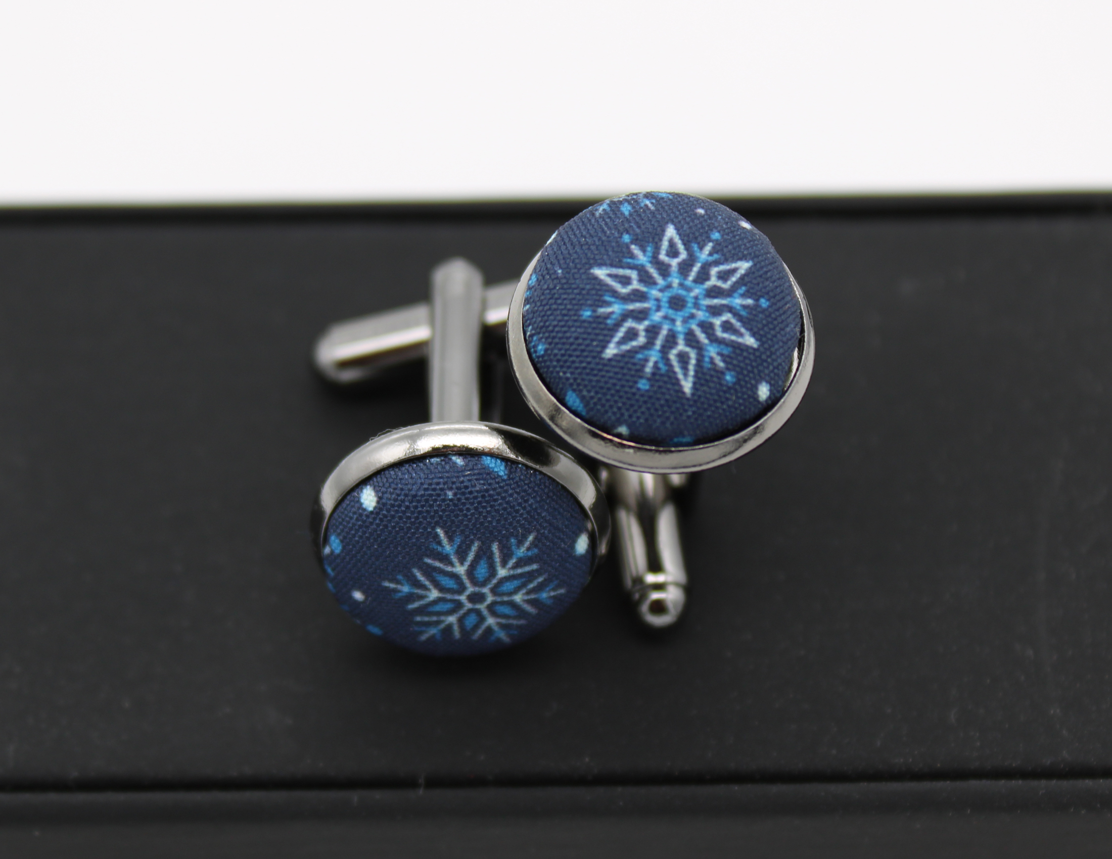 Navy Blue Snowflake Bowtie - Image 10