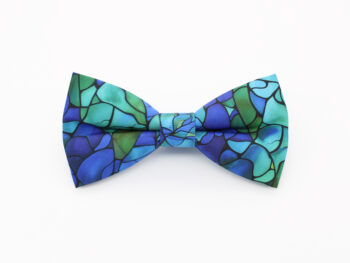 Blue Stained Glass Effect Bowtie