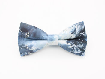 Grey Blue Abstract Bowtie