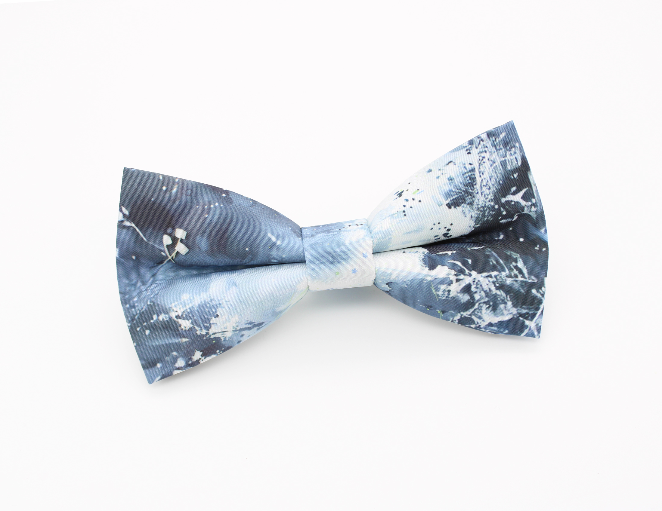 Grey Blue Abstract Bowtie - Image 2