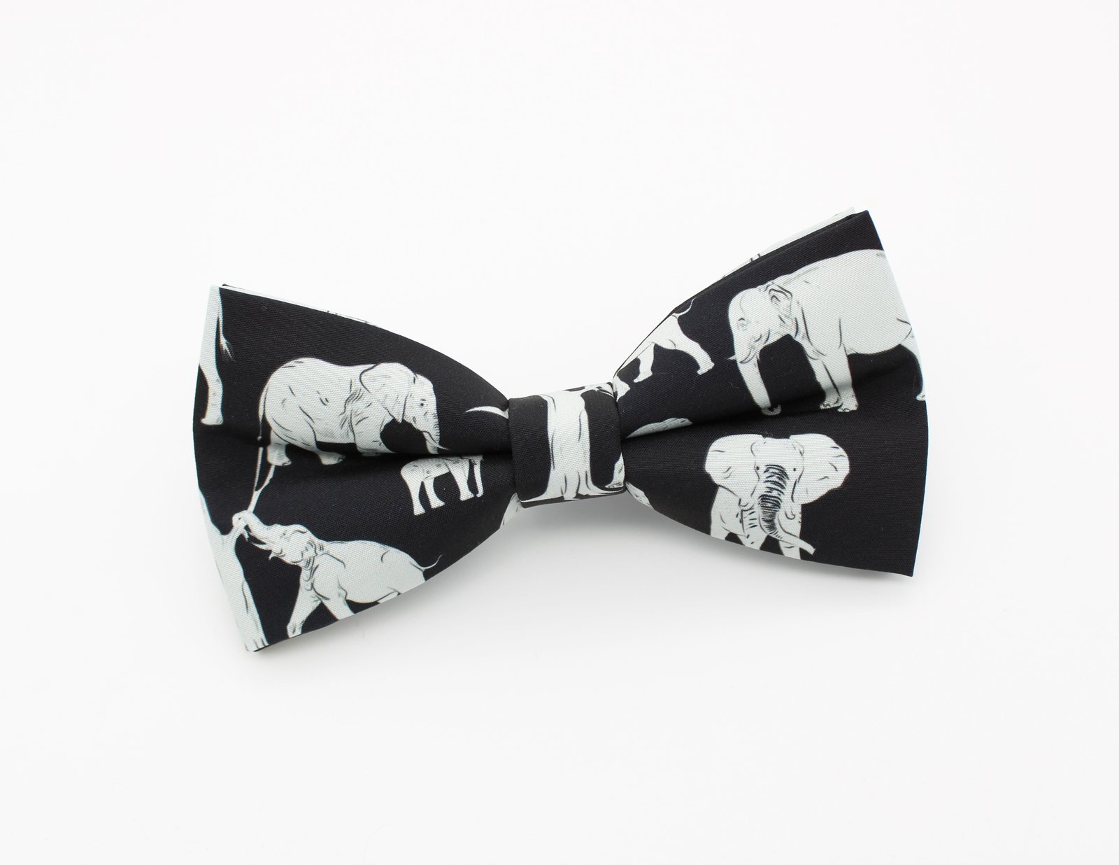 Black Elephant Print Bowtie - Image 2