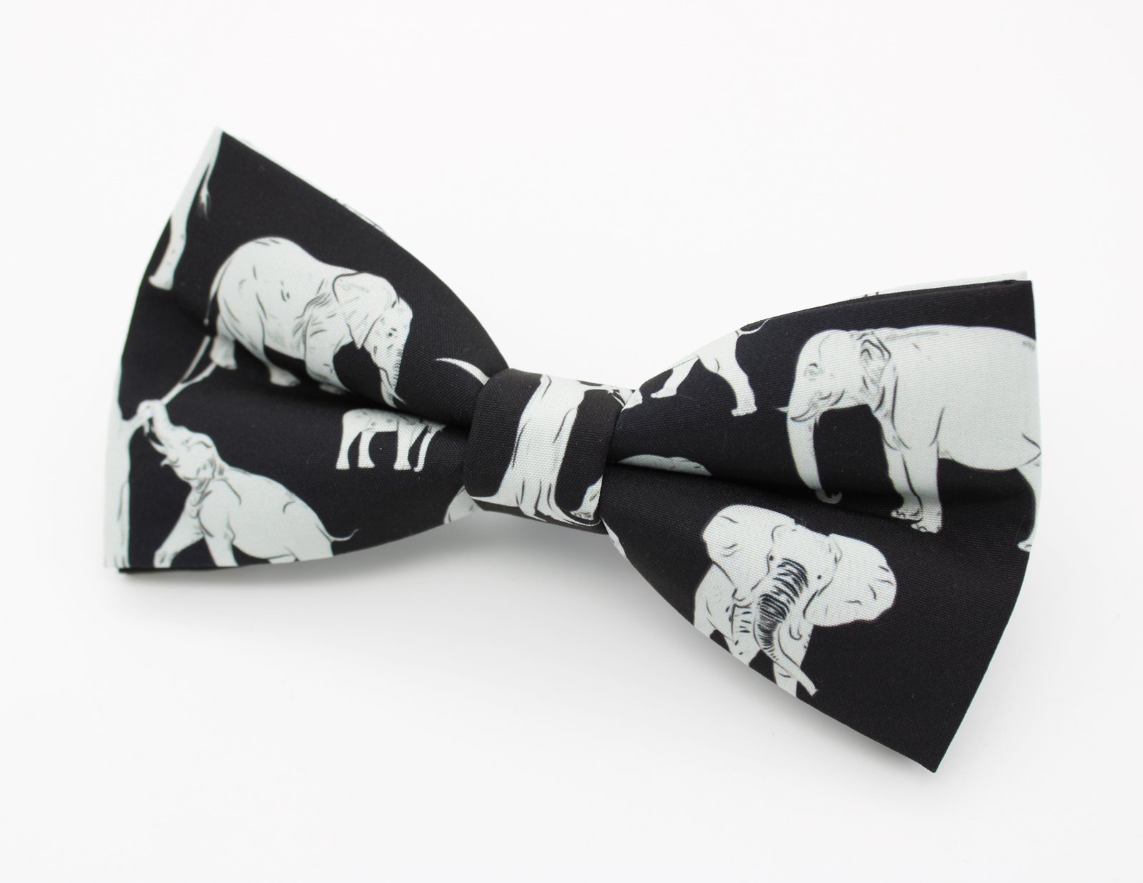 Black Elephant Print Bowtie - Image 4