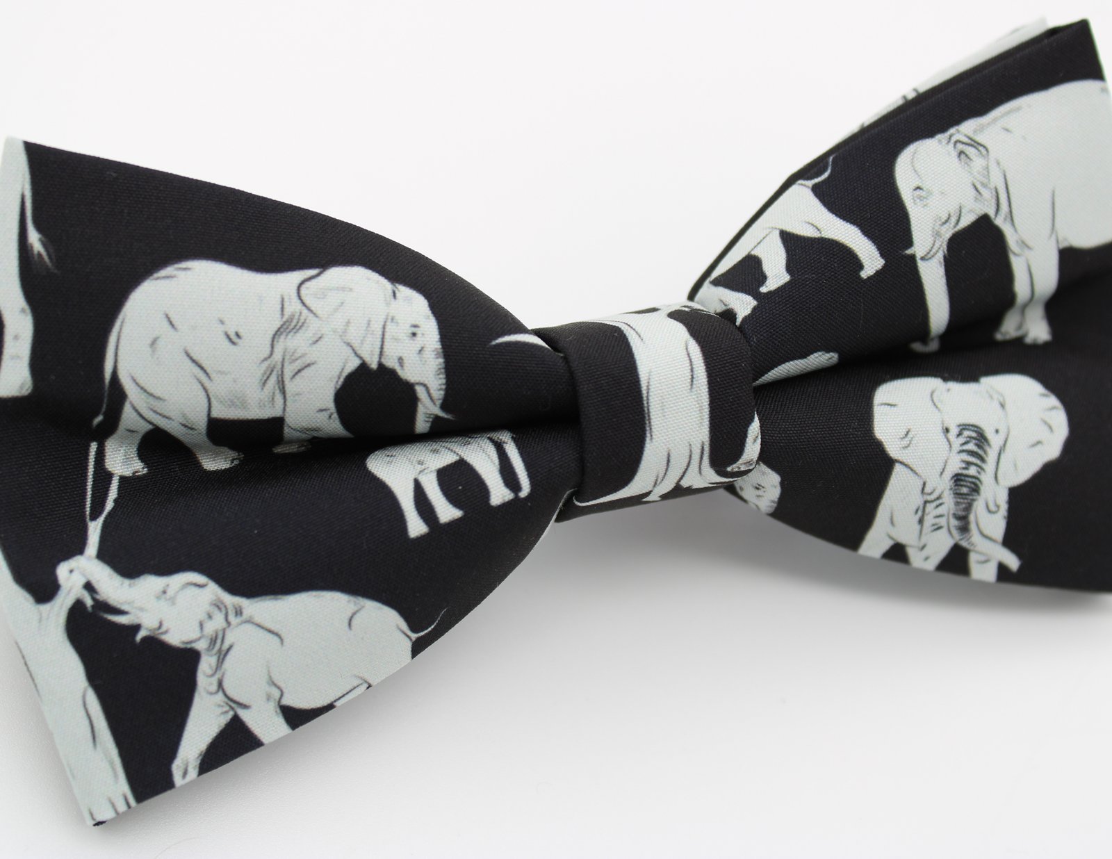 Black Elephant Print Bowtie - Image 5