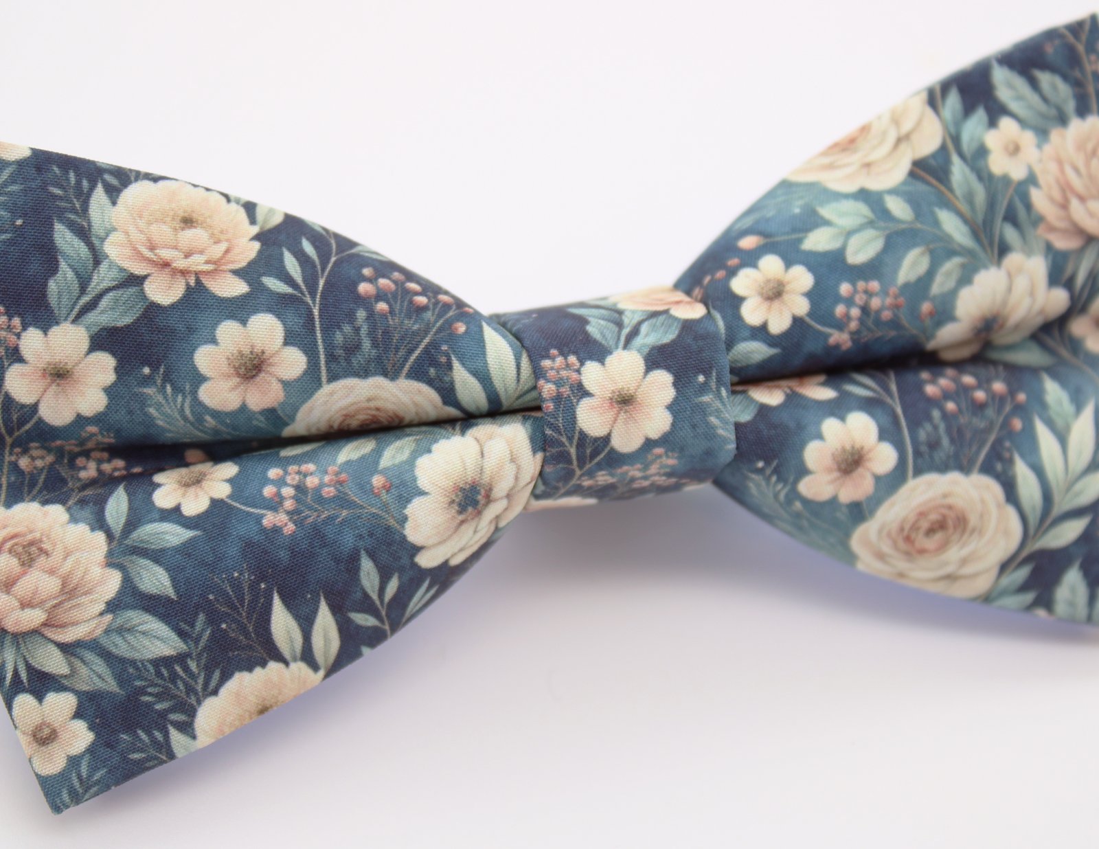 Dusty Blue Floral Bowtie - Image 4