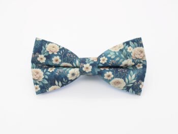 Dusty Blue Floral Bowtie