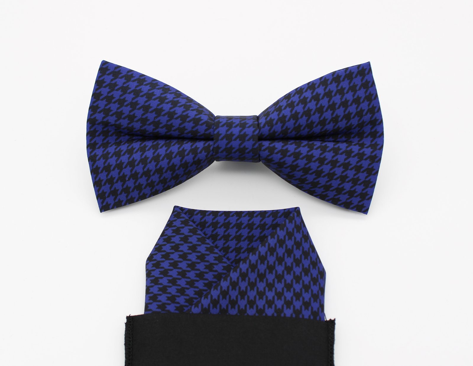 Royal Blue Houndstooth Bowtie - Image 5