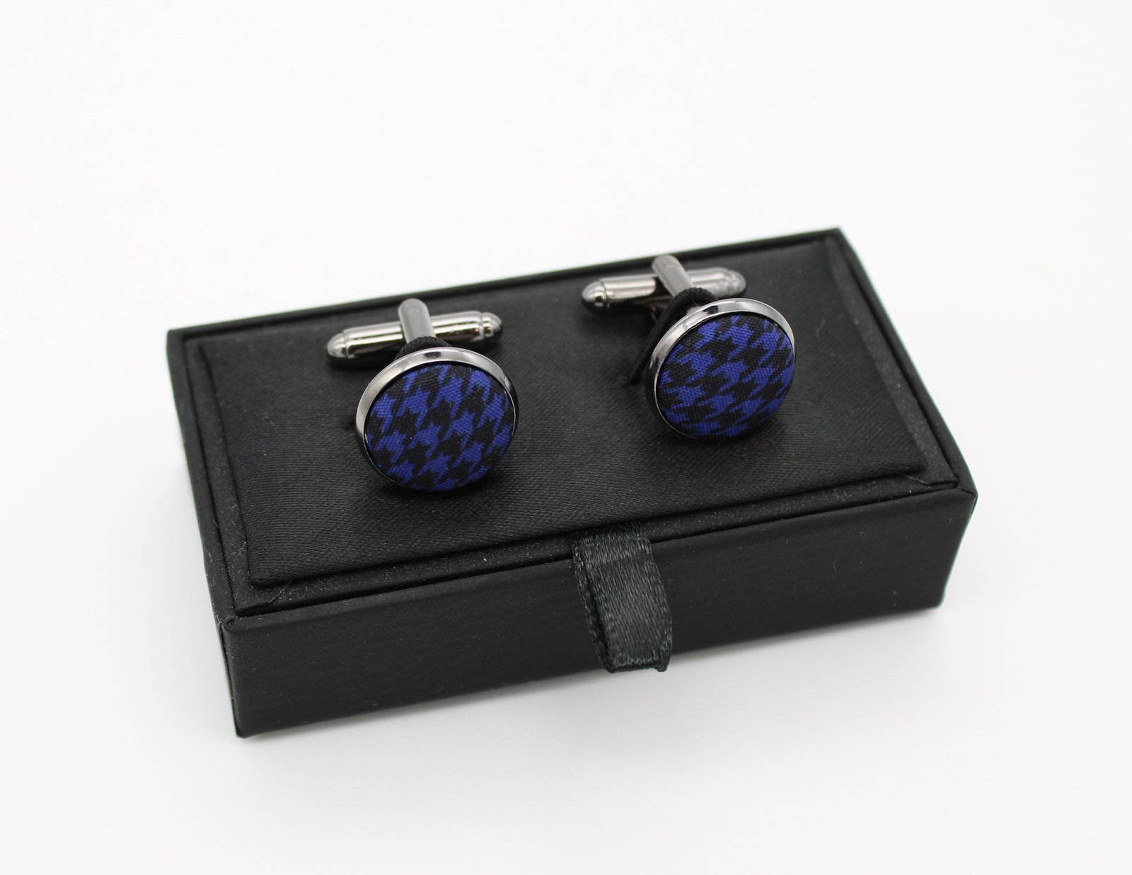 Royal Blue Houndstooth Bowtie - Image 3