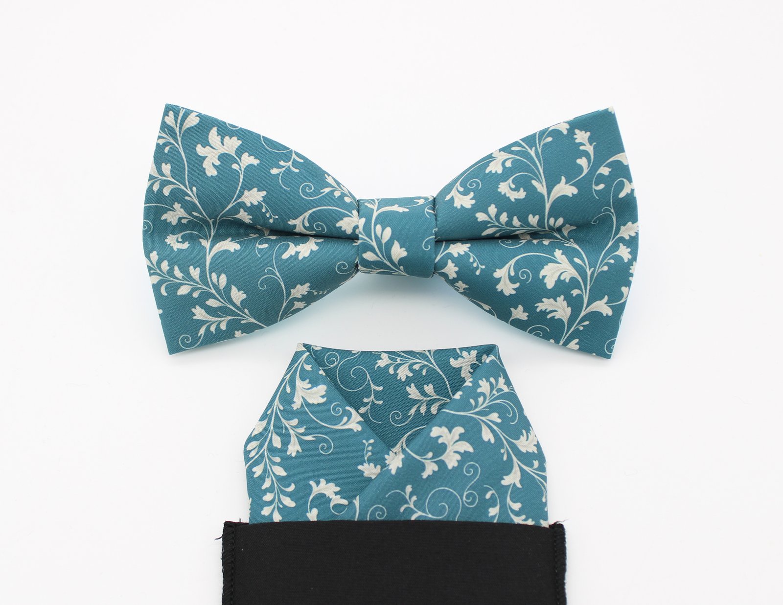 Dusty Teal Damask Bowtie - Image 5