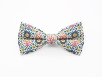 Floral Blue & Pink Mediterranean Tile Bowtie