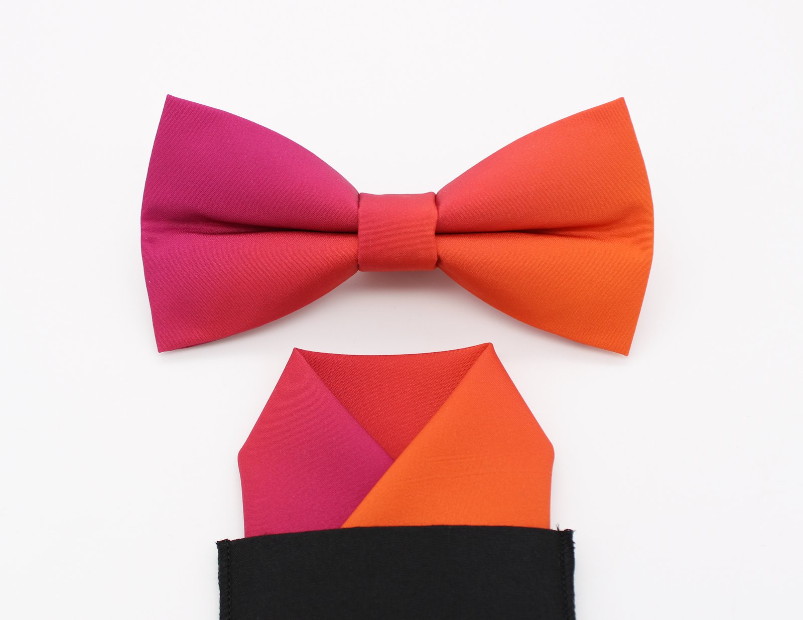 Berry Pink to Coral Orange Ombre Bowtie - Image 3
