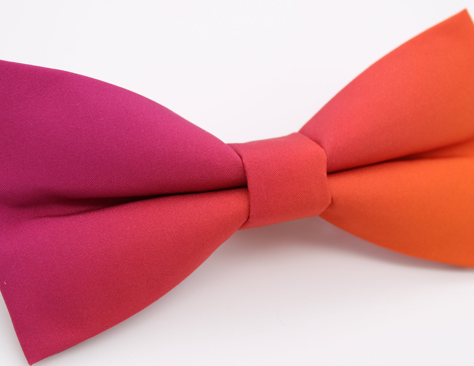 Berry Pink to Coral Orange Ombre Bowtie - Image 6