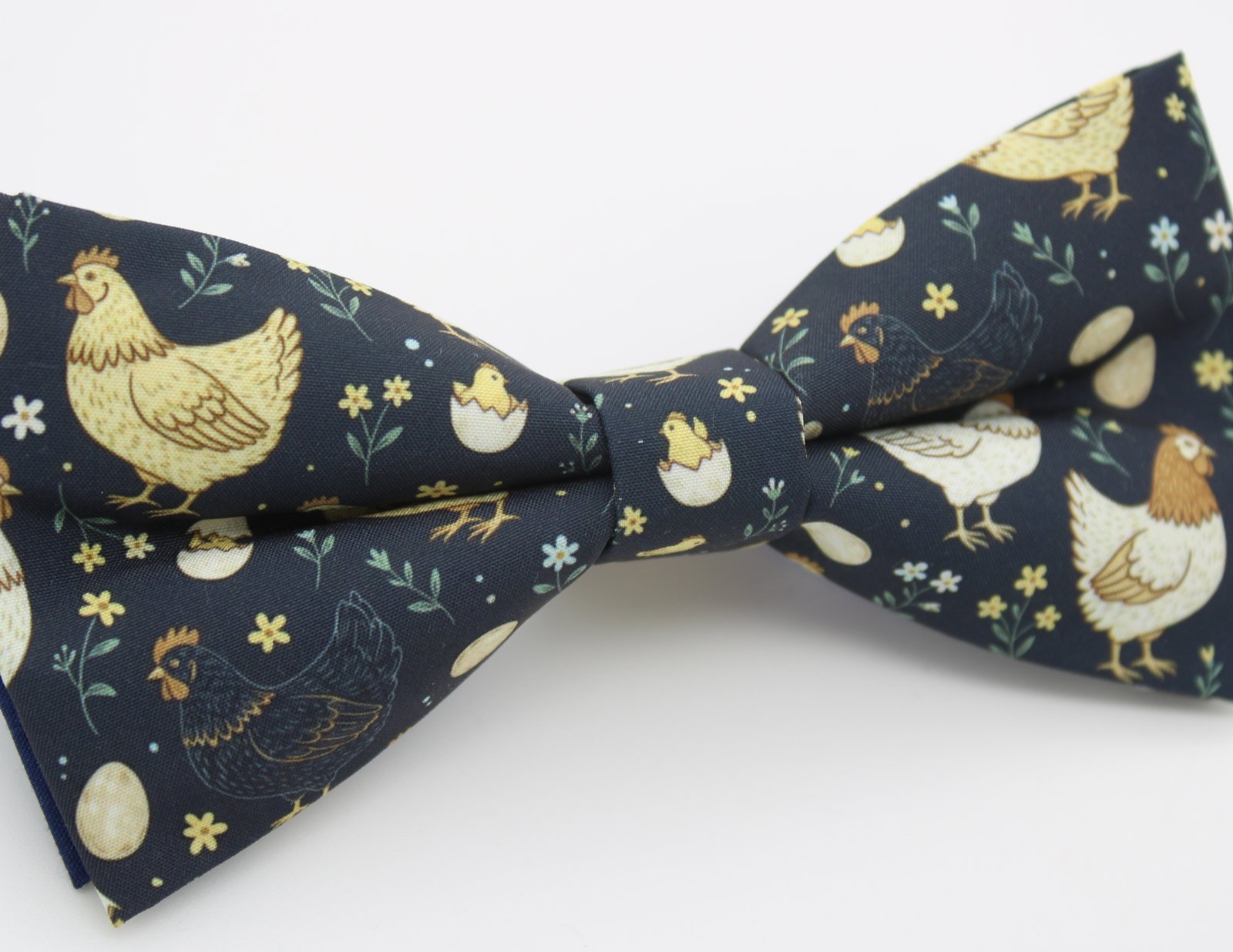 Navy Blue Chicken Print Bowtie - Image 8