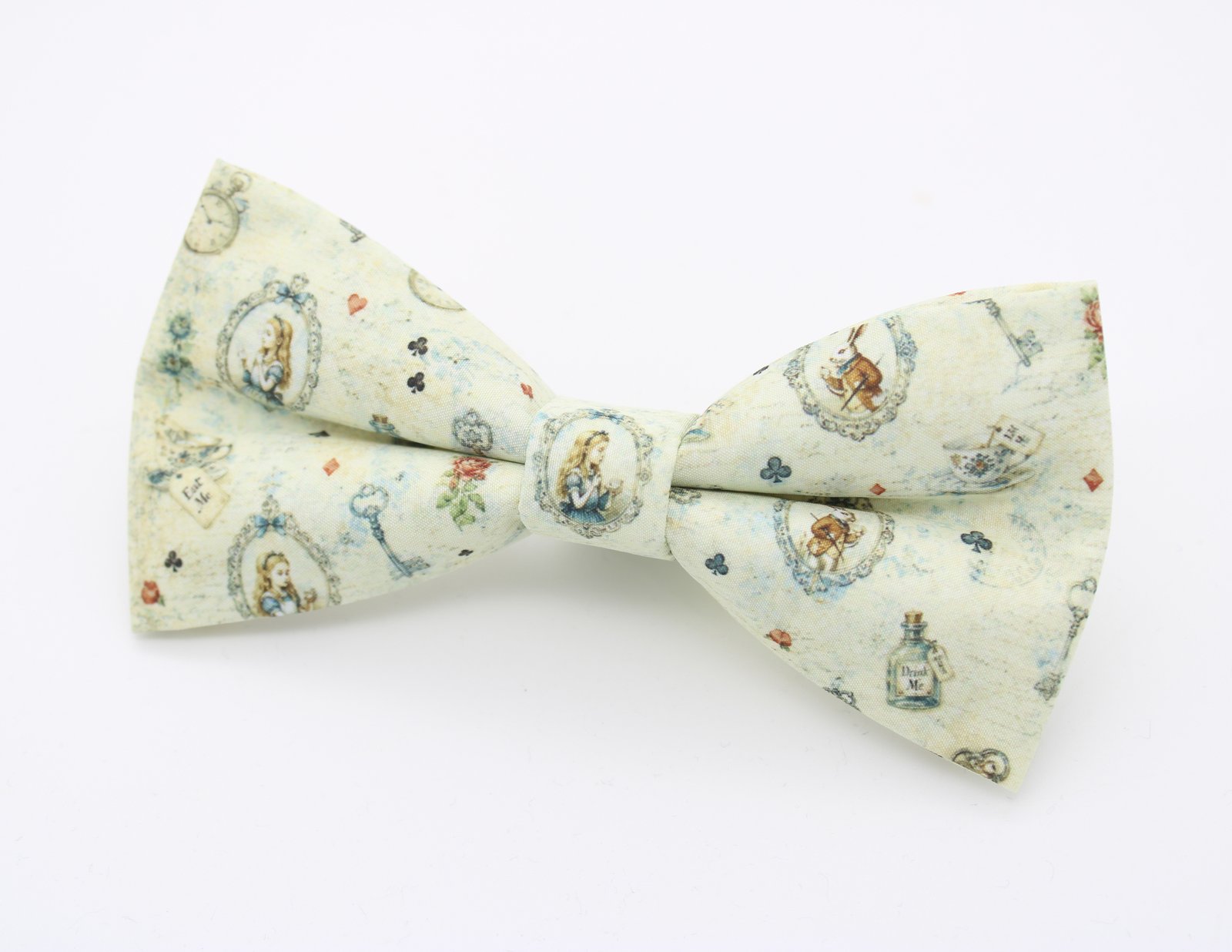 Cream Vintage Alice in Wonderland Bow Tie - Image 6